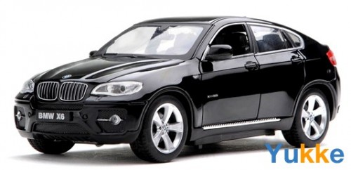 Машинка р/у лиценз. 1:24 Meizhi BMW X6 металлическая (черный) (MZ-25019Ab)
