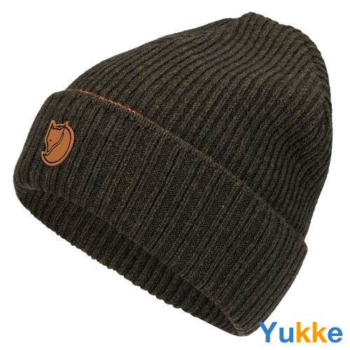 В'язана вовняна шапка з відворотом Fjallraven Sormland Reversible Beanie (Dark Olive), One Size (77368.543)