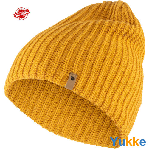 В'язана шапка Fjallraven Övik Melange Beanie (Mustard Yellow), One Size (77261.161)